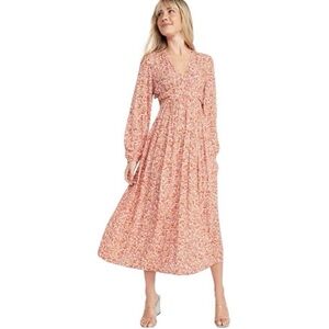 Old Navy Pink Floral Long Sleeve Dress